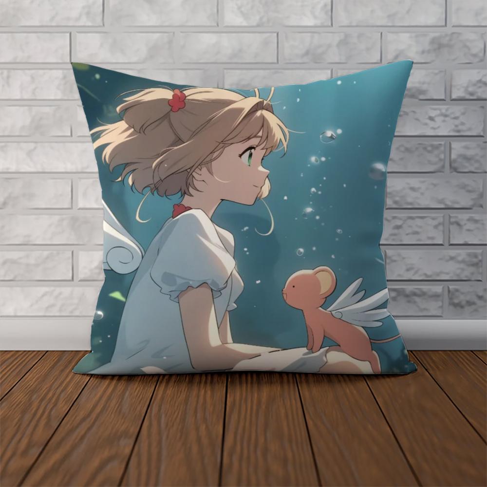 Наволочка Cardcaptor Sakura для Автомобиля Дивана Декоративная Домашняя Двусторонняя Печать Плюшевая Квадратная Подушка-Плед Чехол