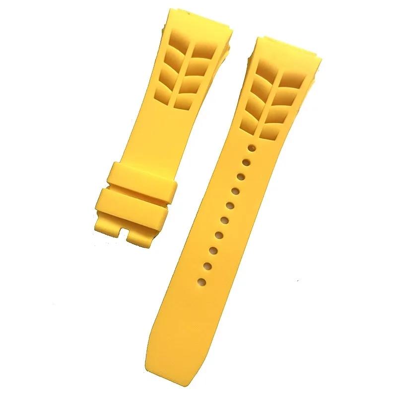 Мягкий силиконовый ремешок Для Richard Mille RM53/055/011/050 Мужской водонепроницаемый и влагостойкий резиновый браслет 25 мм Аксессуары для часов