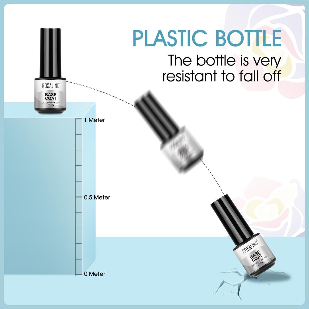 ROSALIND 4 шт., замачиваемый УФ-гель-лак, базовый верхний матовый верхний слой, гель-лак для ногтей, сухой на воздухе гель для дизайна ногтей