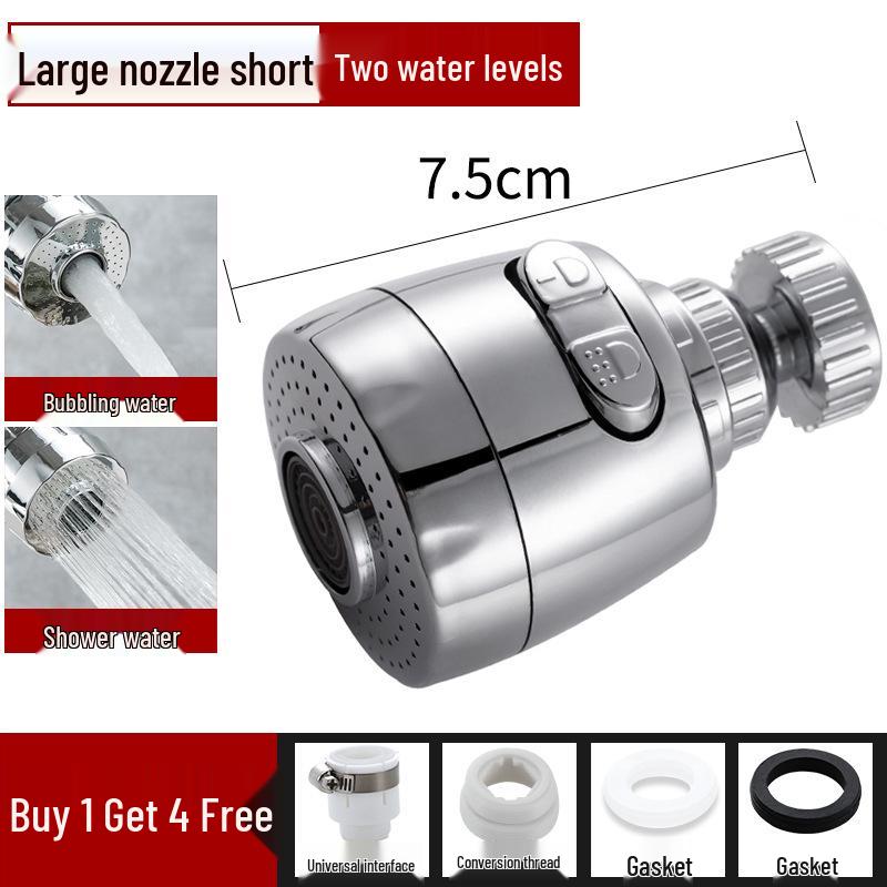 Universal Rotating Kitchen Faucet Aerator: Anti-Splash, Water-Saving, Sprayer Extender