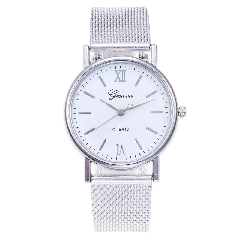 Fashionable Steel Band Disc Watch Women's and Men's Unisex Couple Watch Daily Business Watch