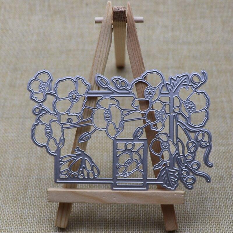 Flower Leaf Bud Butterfly Rectangle Metal Cutting Dies Stencil For DIY Scrapbooking Embossing Craft