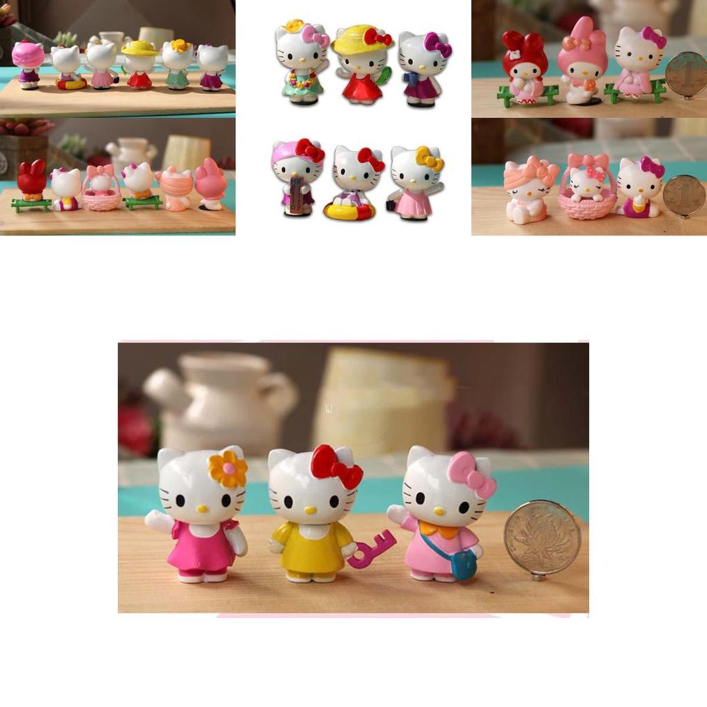 Очаровательный набор из 6 шт. Хелло Китти Куроми Sanrio Милые Куклы Аксессуары Для Коллекционеров