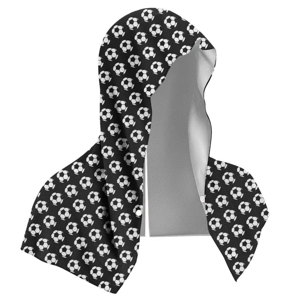 Quick-Dry Hooded Headscarf Football Pattern UV Protection Towel Gym Cooling Sports Scarf Beach