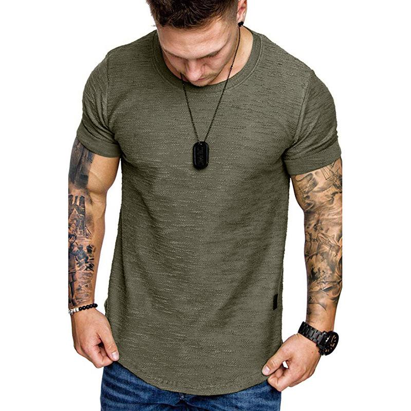 Men's Summer Solid Crew Neck Top Fashion Casual Short Sleeve T-Shirt