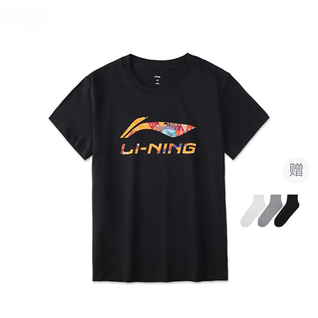 Спортивная модная коллекция Li Ning Футболка Унисекс Черный AHSU837-1