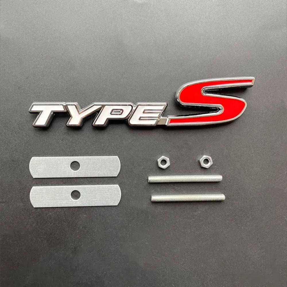 3D Metal Logo Type S Sticker Letter Front Grille Badge Car Rear Trunk Emblem Labels For Car Accessories