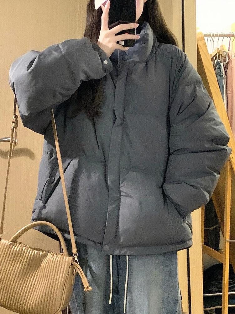 Белая утиная пуховая куртка с воротником-стойкой, женская короткая зимняя куртка 2024 года, новая модная куртка с маленькими буханками, утолщенная куртка