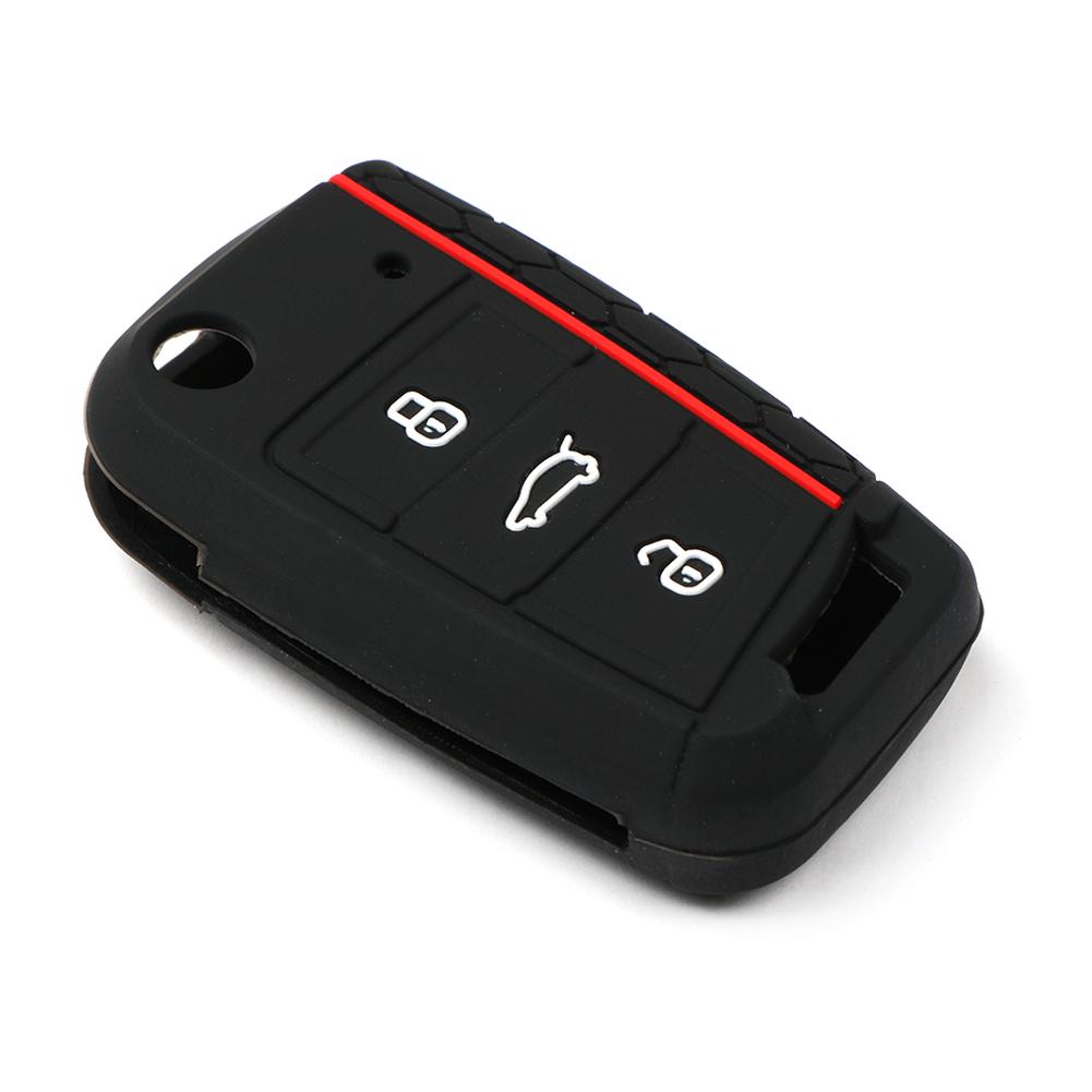 Силиконовый чехол для автомобильного ключа с полным покрытием Fob для VW Volkswagen Golf 7 MK7 Tiguan MK2 для SEAT Ateca Leon FR 2 Ibiza для Skoda Octavia