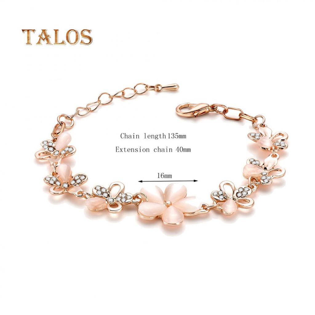 Fashion Flower Chain Crystal Stone Wrist Decor Women Jewelry Bracelet Bangle Beauty