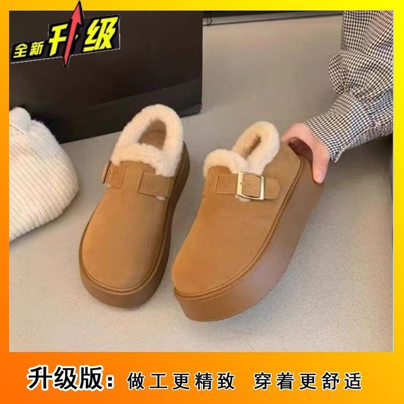 Нишевые удобные и теплые хлопковые туфли Birkenstock осень и зима новая мода универсальные повседневные женские хлопковые туфли из бархата