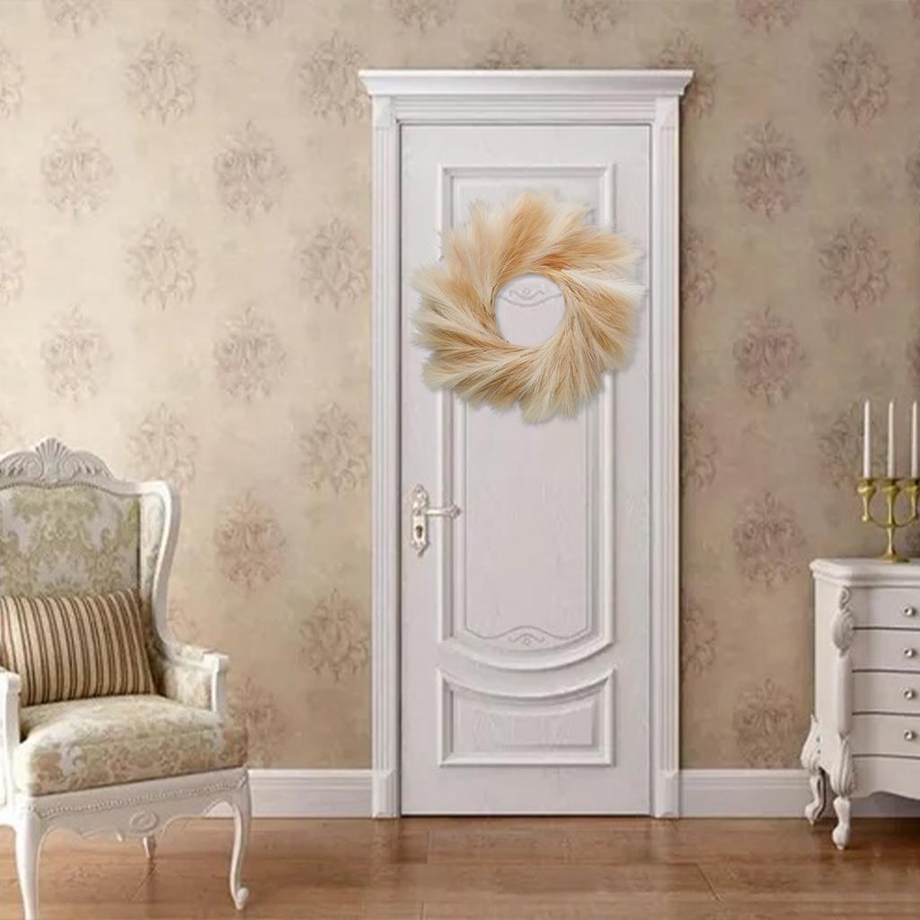 Искусственный венок из пампасной травы, имитирующий венок из тростника, венок из искусственной пампасной травы, декор для дома, для гостиной