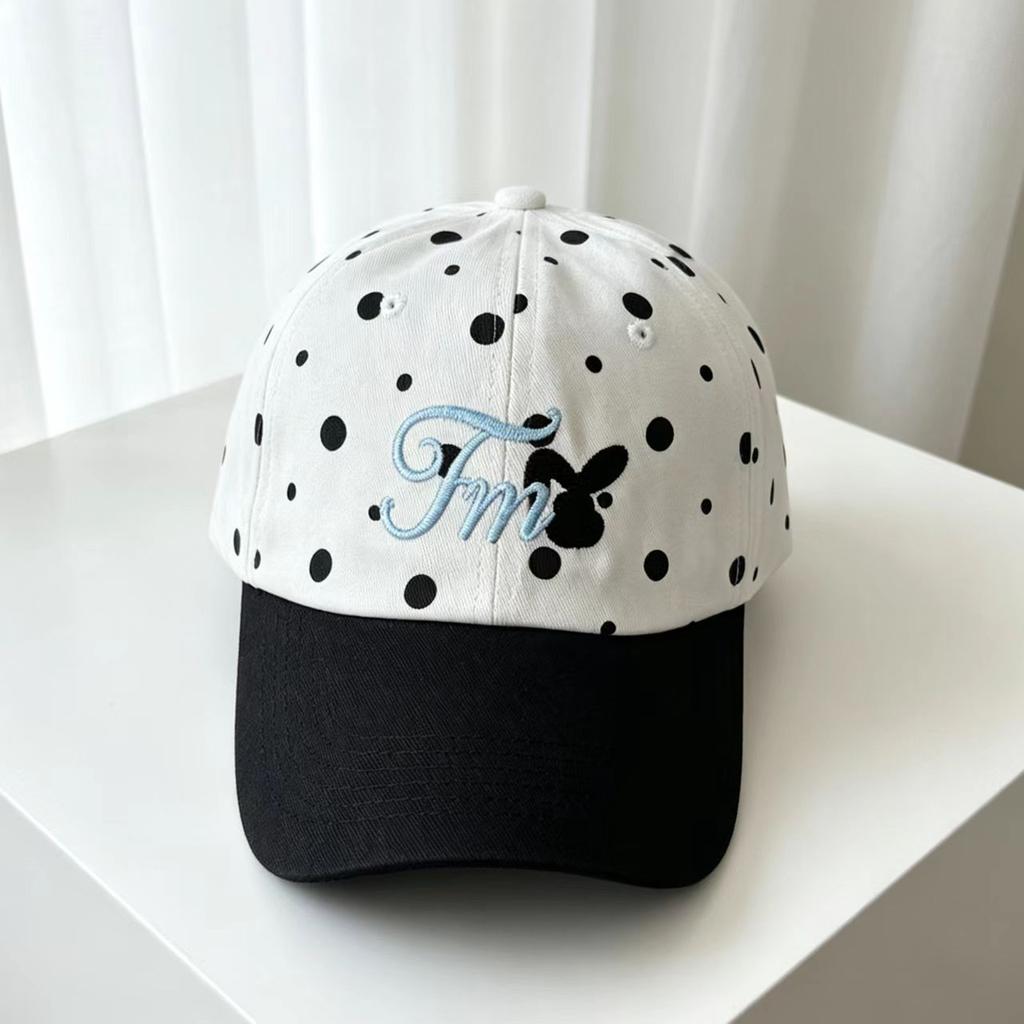 Blogger Polka Dot Wings Embroidery Baseball Cap Women's Four Seasons Versatile Cute ins Wind Peaked Cap Trendy New