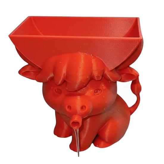 Держатель для губок в виде коровы Хайленд 3D-печать со встроенным сливом Сохраняет губки сухими Милый дизайн коровы Забавный практичный кухонный аксессуар Подарок