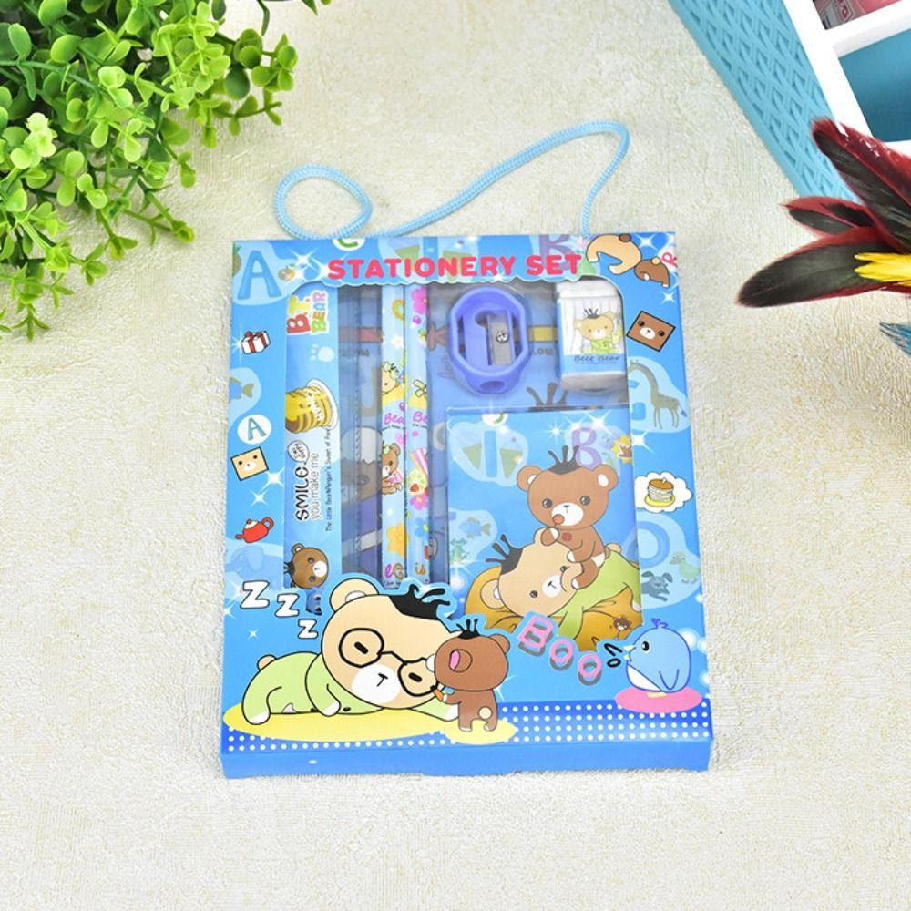 Подарочный набор канцелярских принадлежностей для учебы, ластики, подарок на день рождения для детского сада, милый набор канцелярских принадлежностей 6 в 1