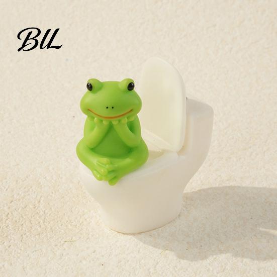 Imaginative Animal Bathroom Ornaments 2Pcs Resin Meditation Pig And Frog Figurines, Funny Toilet Ornament for Desktop Cute Desk Decompression