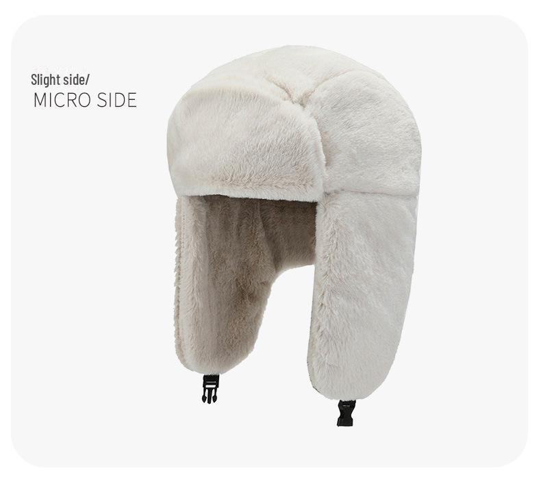 Зимняя теплая шапка Lei Feng Big Ear 2024: Мужская и женская ветрозащитная шапка из меха кролика для езды на велосипеде