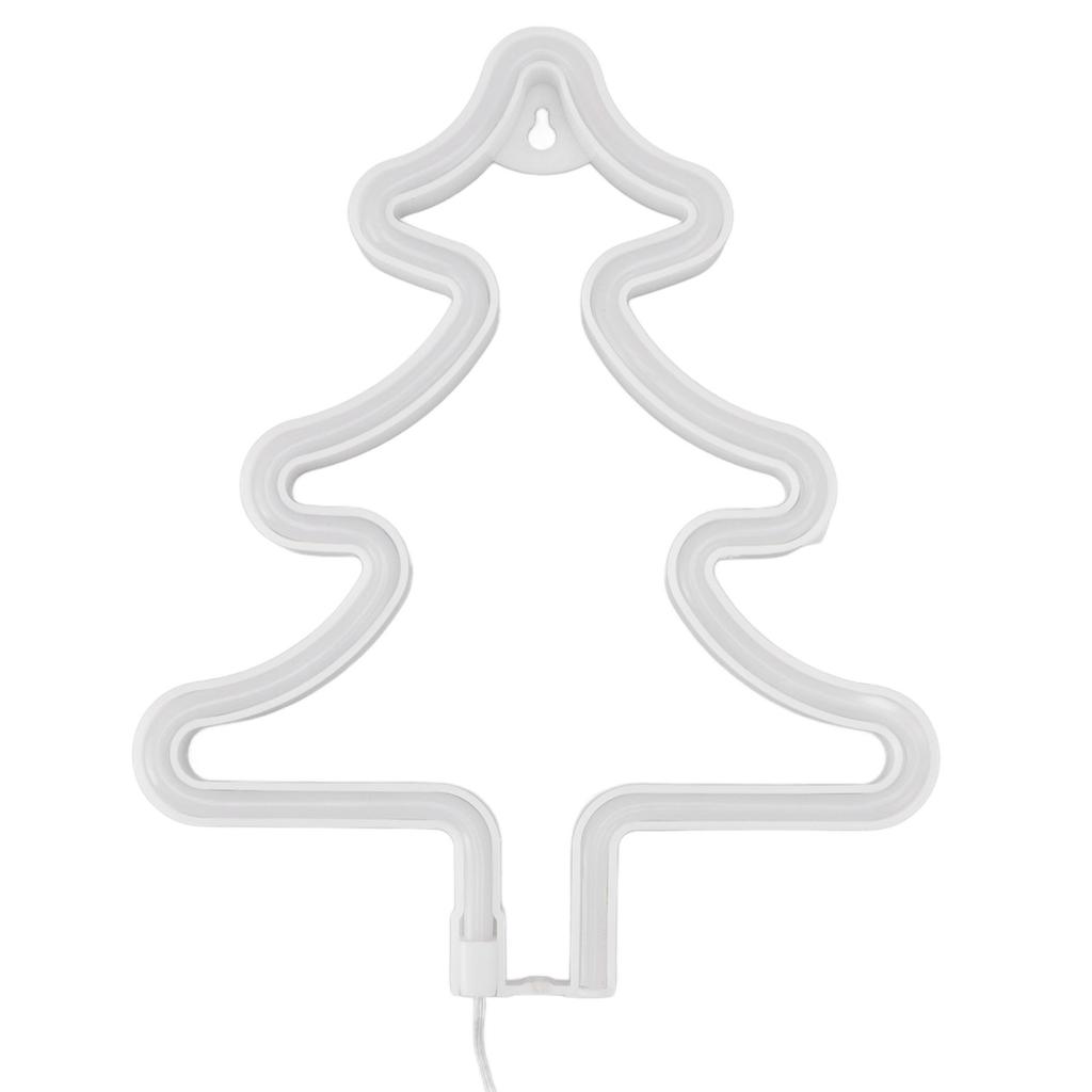 Christmas Neon Sign Christmas Tree Shape Neon Light USB Decorative Night Light for Desk Wall