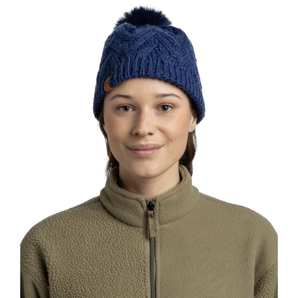 Buff Knitted Fleece Caryn Beanie, Womens navy Cap