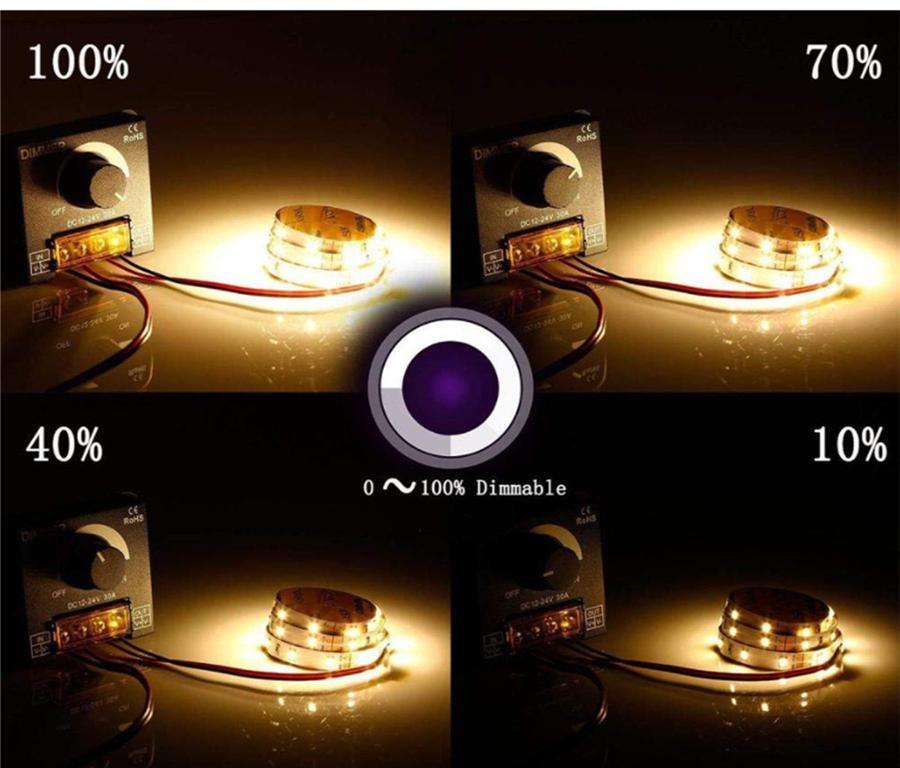 1x Контроллер-диммер ШИМ DC12-24V для одноцветной светодиодной ленты