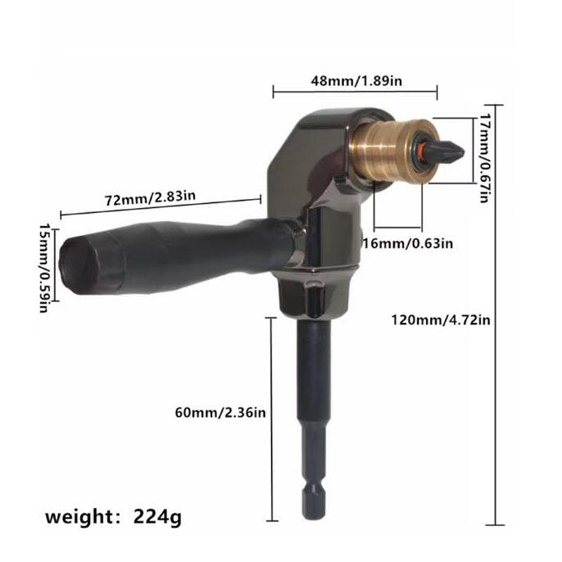 90-degree Right-angle Screwdriver Hand Electric Drill Corner Device Turning Bit Screw Corner Narrow Working Areas