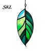 Stained Glass Leaf Art Acrylic Hanging Pendant, Waterproof Sunproof Window Hanging, Decorative Pendant Ornament with Colorful Light Effects for Garden
