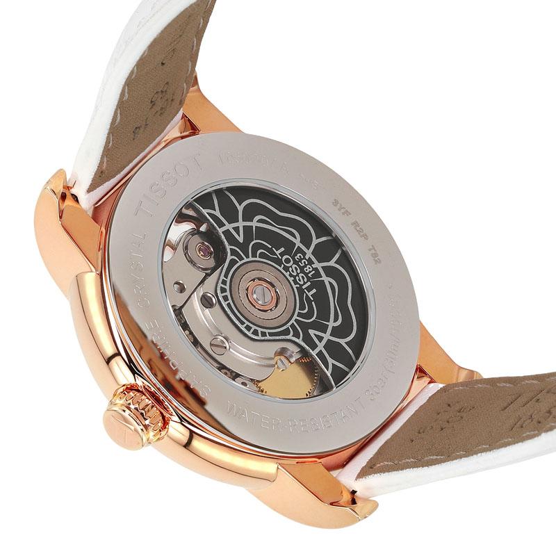 Tissot Коллекция Heart Автоматический механический механизм Водонепроницаемость 30 м Женские часы 35 мм Золотой циферблат T050.207.37.017.04