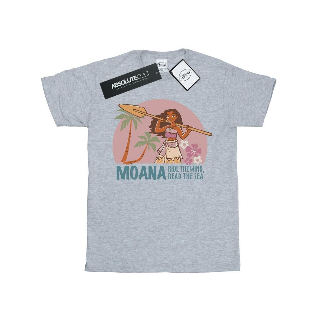 Disney Womens/Ladies Moana Read The Sea Cotton Boyfriend T-Shirt