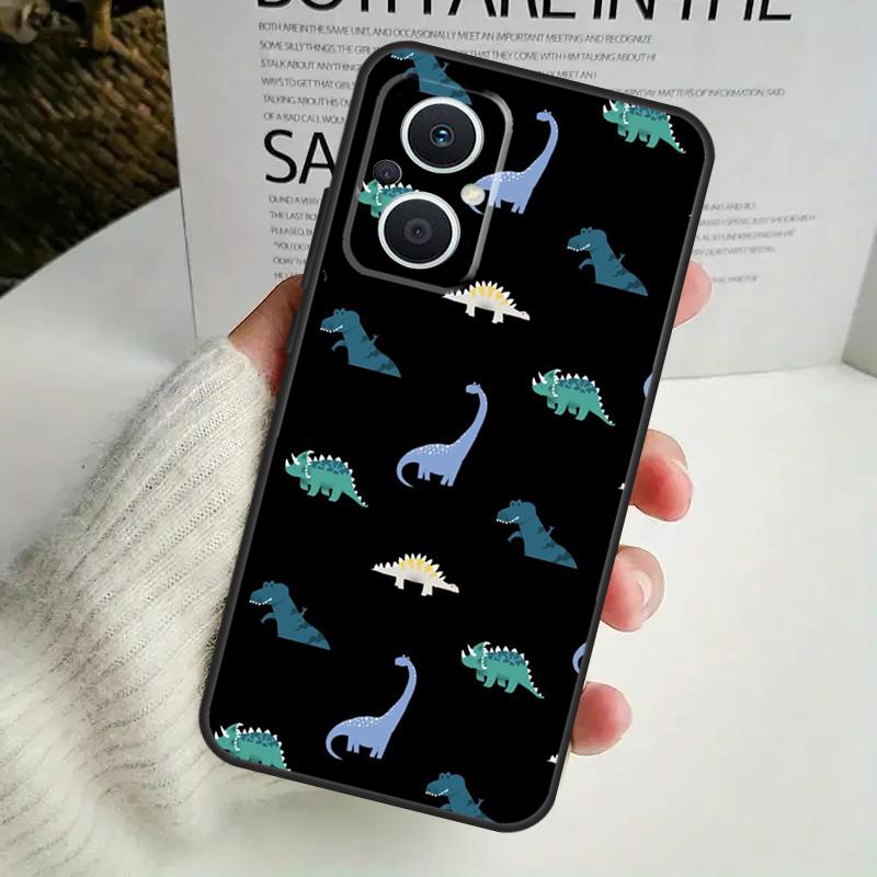Dinosaur Pattern Case For OPPO Reno 11F 10 Pro 4 5 6 7 8 Lite 4Z 5Z 8T OPPO Find X6 X5 Pro X2 X3 Neo Cover