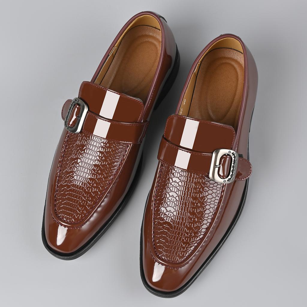 Модные Новые Лакированные Кожаные Большого Размера Деловые Мужские Туфли Дизайнерская Мягкая Подошва Весна Осень Пряжка Дизайнерские Мужские Дерби