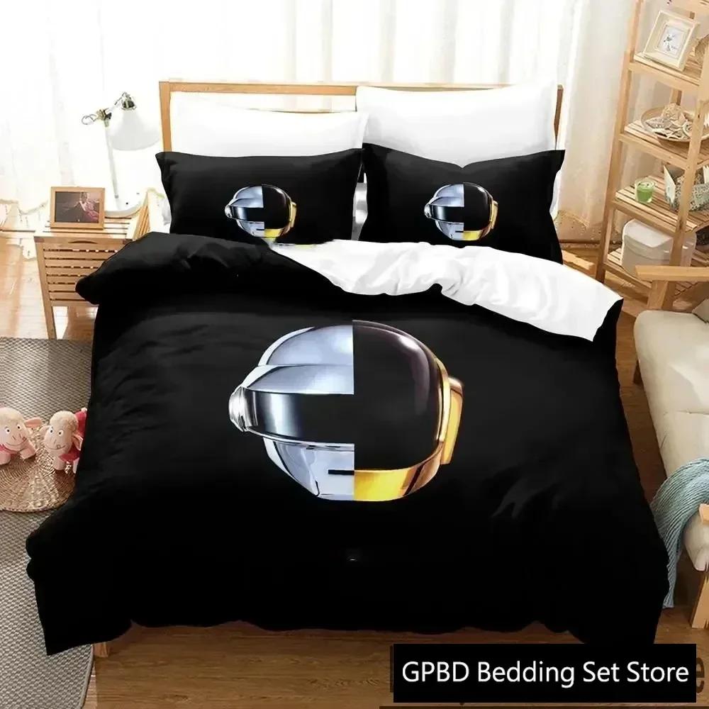 Luxury New 3D Print Daft Punk Bedding Set Duvet Cover Bed Set Quilt Cover Pillowcase King Queen Size Boys Adult Bedding Set