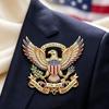 Броши-булавки ко Дню независимости США для женщин и мужчин, эмаль, стразы, американские, 250 лет, орел, офисные праздничные броши