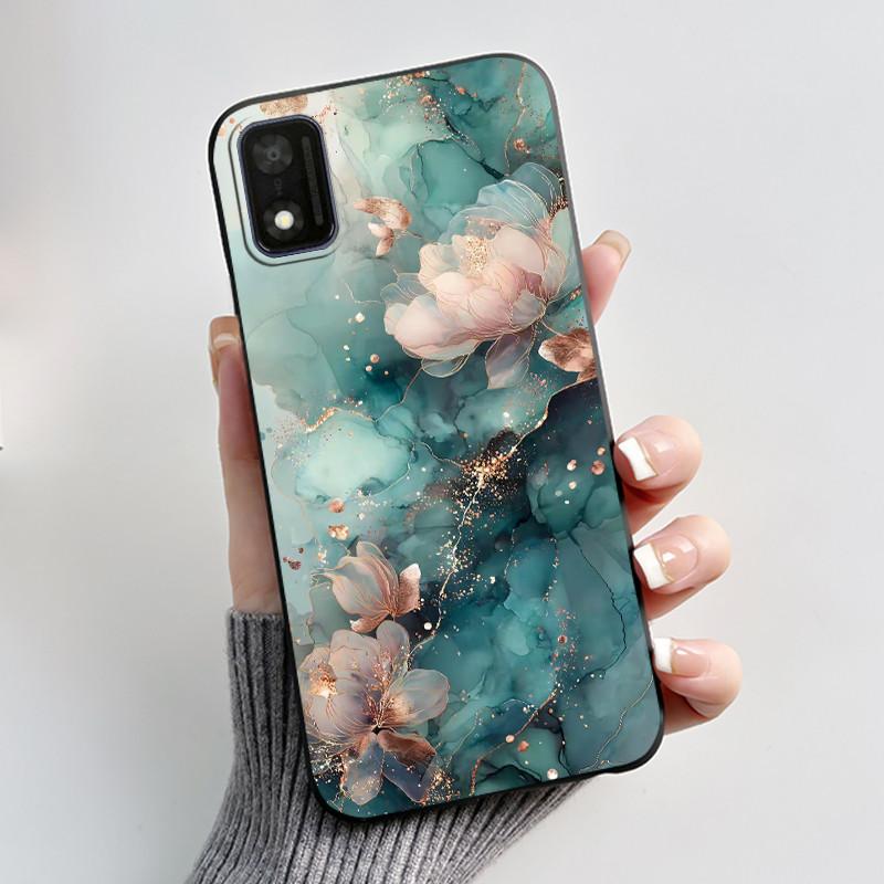 Case For Itel A17 Bumper Soft Silicone Jelly Black Case Trendy Style Painted Pattern Funny Milk Tea Rabbit Shockproof Cover
