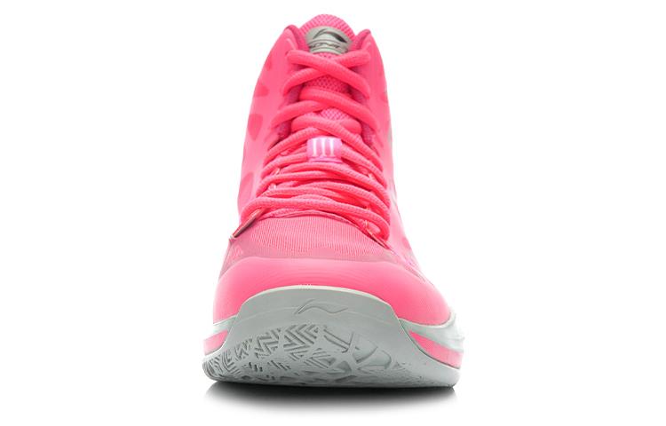 Li Ning SONIC 3 Сетчатые Нескользящие Покрытие Поддержка Амортизация Высокие Баскетбольные Кроссовки Мужские Розово-Серые ABPK021-5