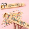 Wooden Pick-Up Sticks Game with Box Kids Adults Interactive Classic Board Game Brain Teaser Educational Long Bamboo Stick Picking Desk Toy
