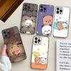 Милый аниме-мишка для IPhone 17 Air 16 15 14 13 12 11 Pro Черный мягкий чехол для телефона