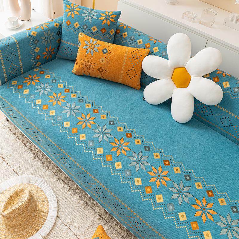 Bohemian Sofa Cushion Chenille Cover Sofa Cover Non-Slip Seat Cushion Sofa Towel Four Seasons Universal Light Luxury Style