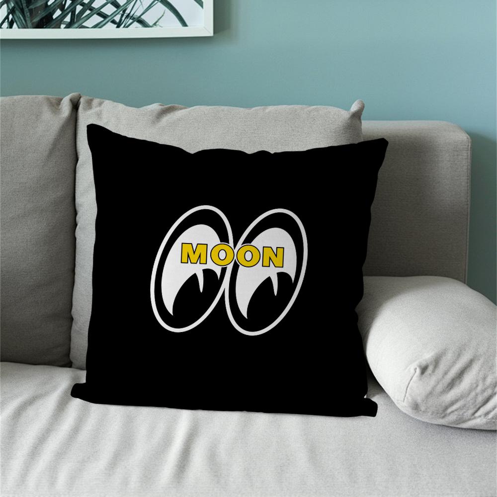 Fashion M-Mooneyes Logo Pillow Case For Sofa Bedside Table Bedroom Backrest Living Office Cushion Printed Square Multiple