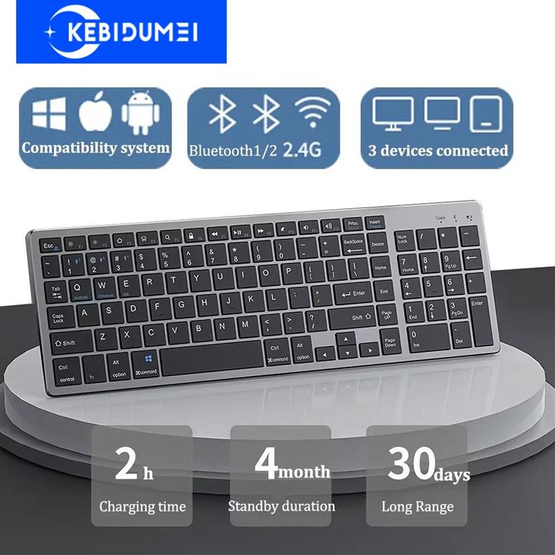 Беспроводная клавиатура Bluetooth 5.0 клавиатура 102 клавиши USB C перезаряжаемая клавиатура для Android Ios Windows