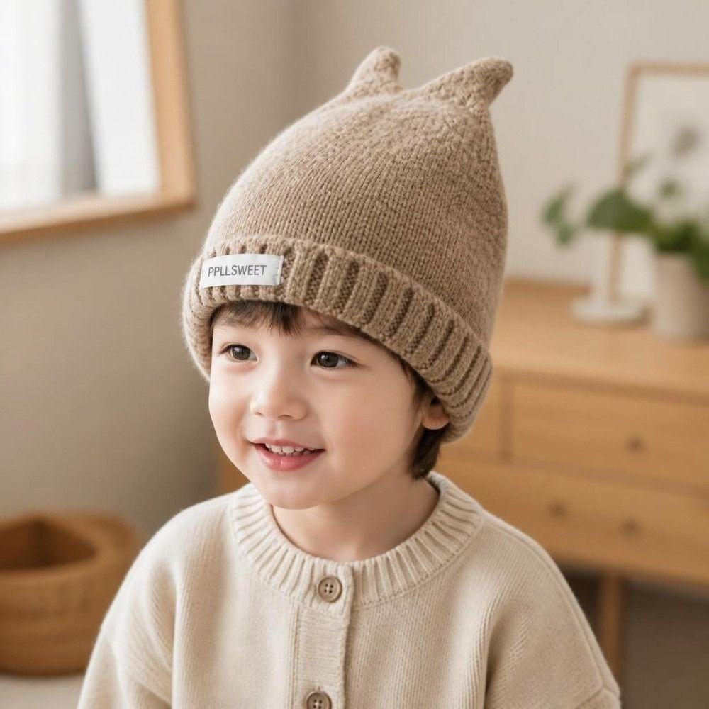 Warm Toddler Knitted Beanie Windproof Baby Knit Cap New Pull-On Hat Fall Winter Wear