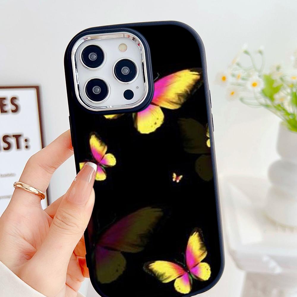 LZ4 Butterfly art design мягкий чехол для телефона Samsung S24 Ultra S23 Plus S21 FE A16 A54 A52 A06 Infinix Hot 40 30i защита объектива противоударный чехол