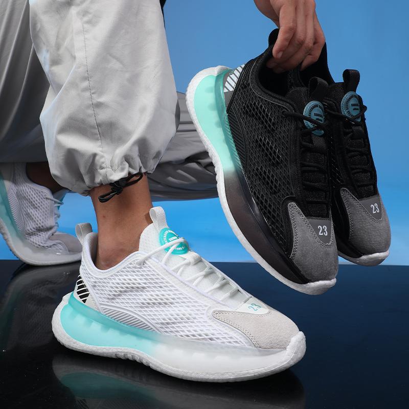 Thick Sole Versatile Clunky Sneaker For Men New Trend Mesh Lace Up Breathable Casual Sports Shoes Increased Soft Soles