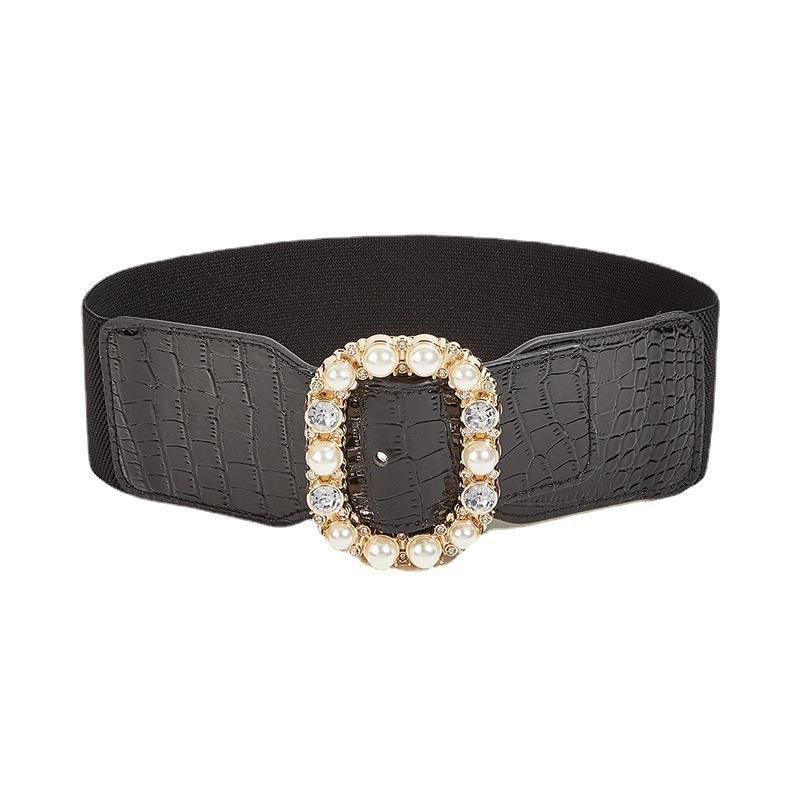 Wind Ladies Wide Belt Retro Elastic Elastic Waist Seal Dress Waist Decoration