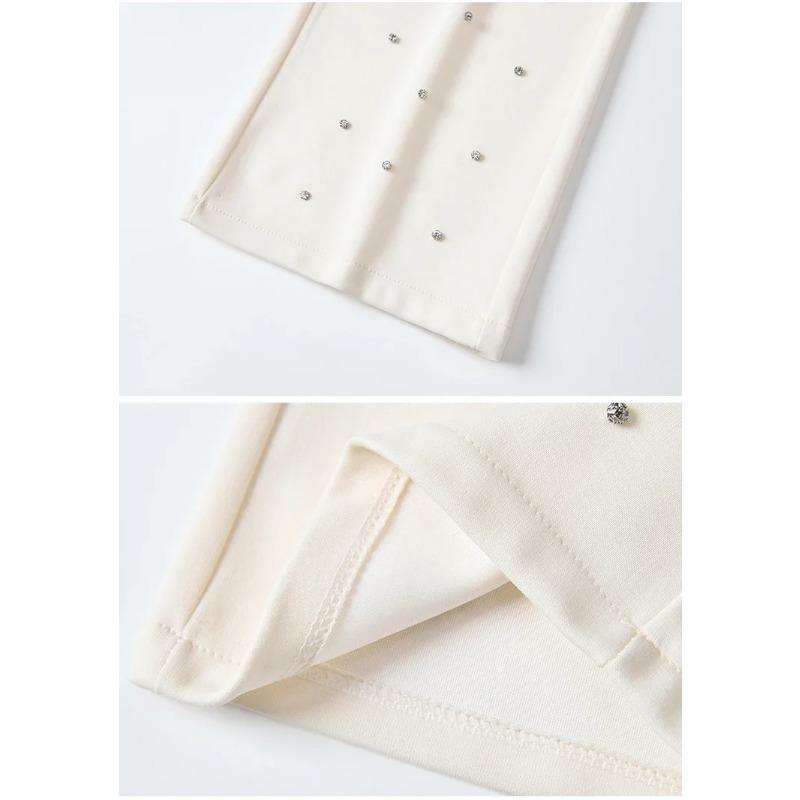 Heavy Industry Hot Diamond Wide Leg Pants for Women's Spring New Casual High Waist Loose Straight Tube Drop Floor Dragging Pants