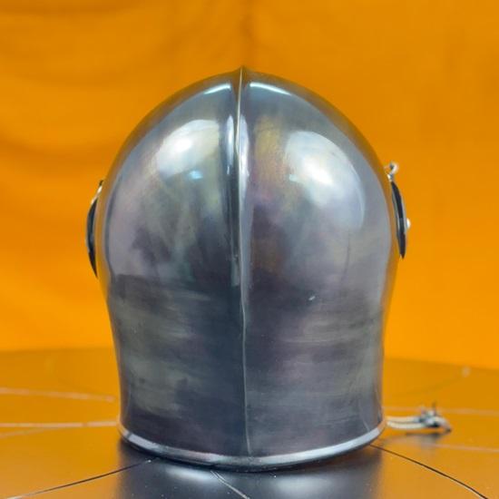 Gray Barbout Helmet Medieval Knight Armor 18g Mild Steel LARP Cosplay Warrior Helmet Barbout