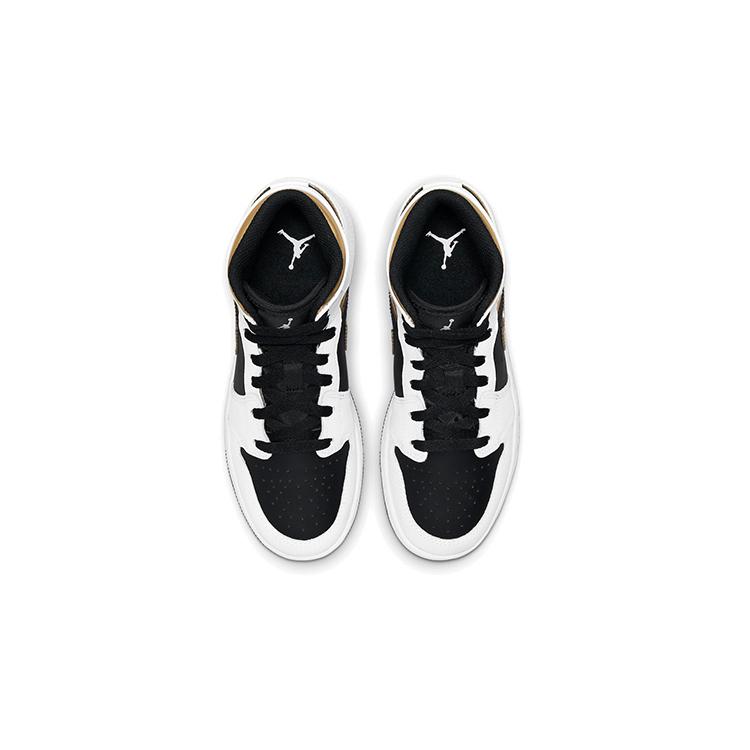 Jordan 1 Mid White Gold Black GS 554725-190