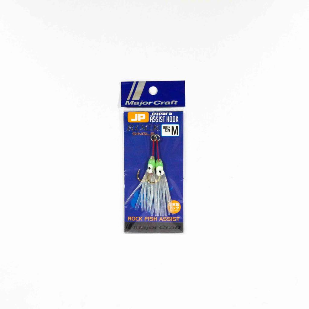 Major Craft JPS Assist Hook Rock Fish 2 Pc Per Pack Size M Glow (4920)