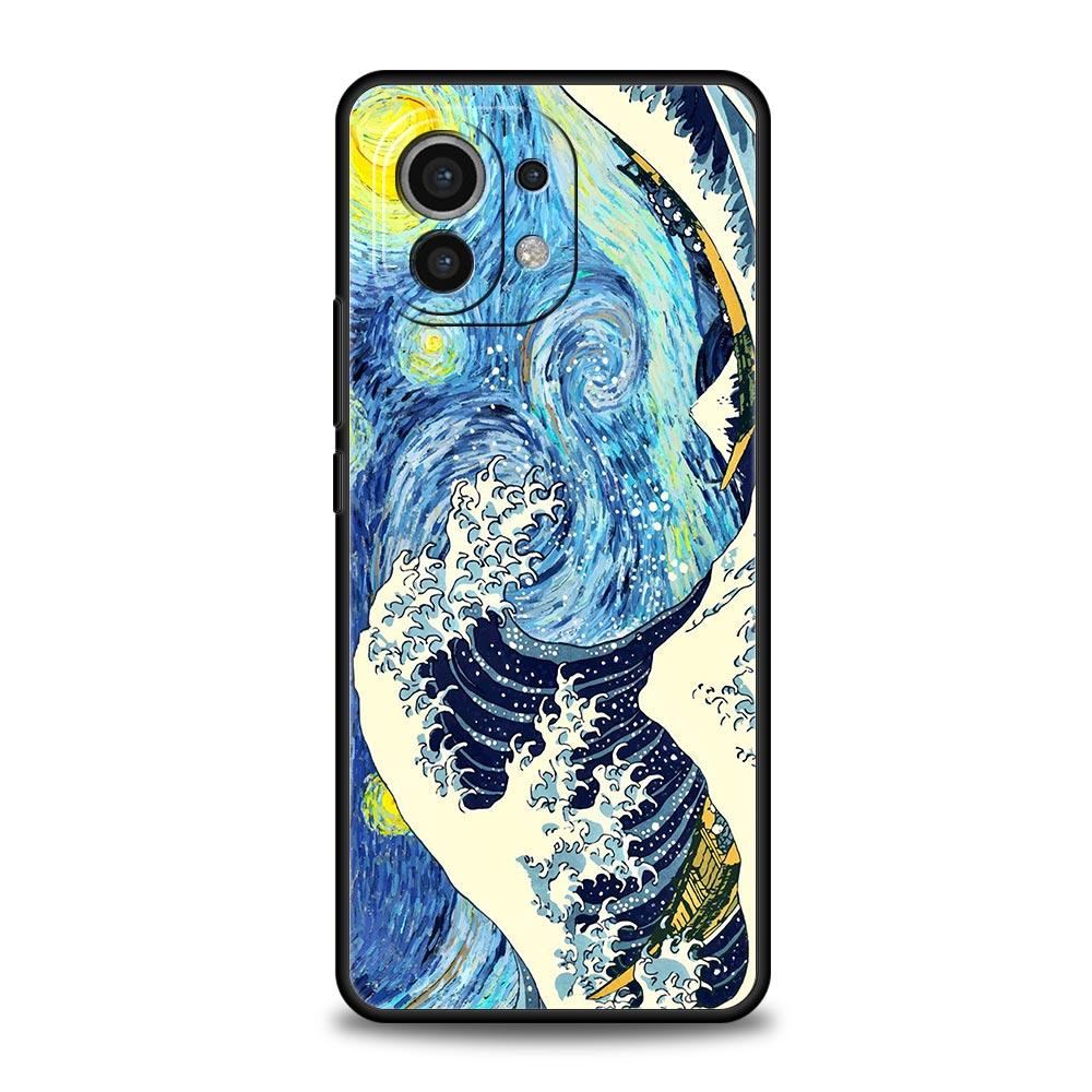 Золотой чехол Great Wave Kanagawa Surf для Xiaomi Poco X4 X3 NFC F3 F4 M3 M4 Mi Note 12T 10 12 11 Ultra 11T Pro 10T Lite 9T Cover