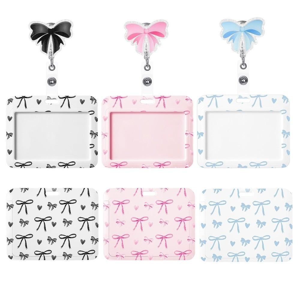 360° Rotating Name Tag Holder ABS Card Holder Cute ID Badge Holder School Office Supplies
