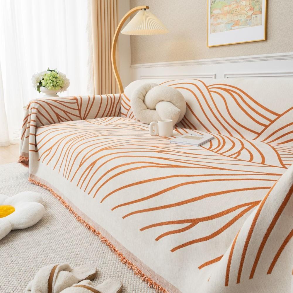 Чехол для дивана с волнистой линией, полотенце, пружинный новый диван, подушка, ленивый, цельный, из четырех сезонов, универсальный шерстяной шенилл, одеяло, ковер